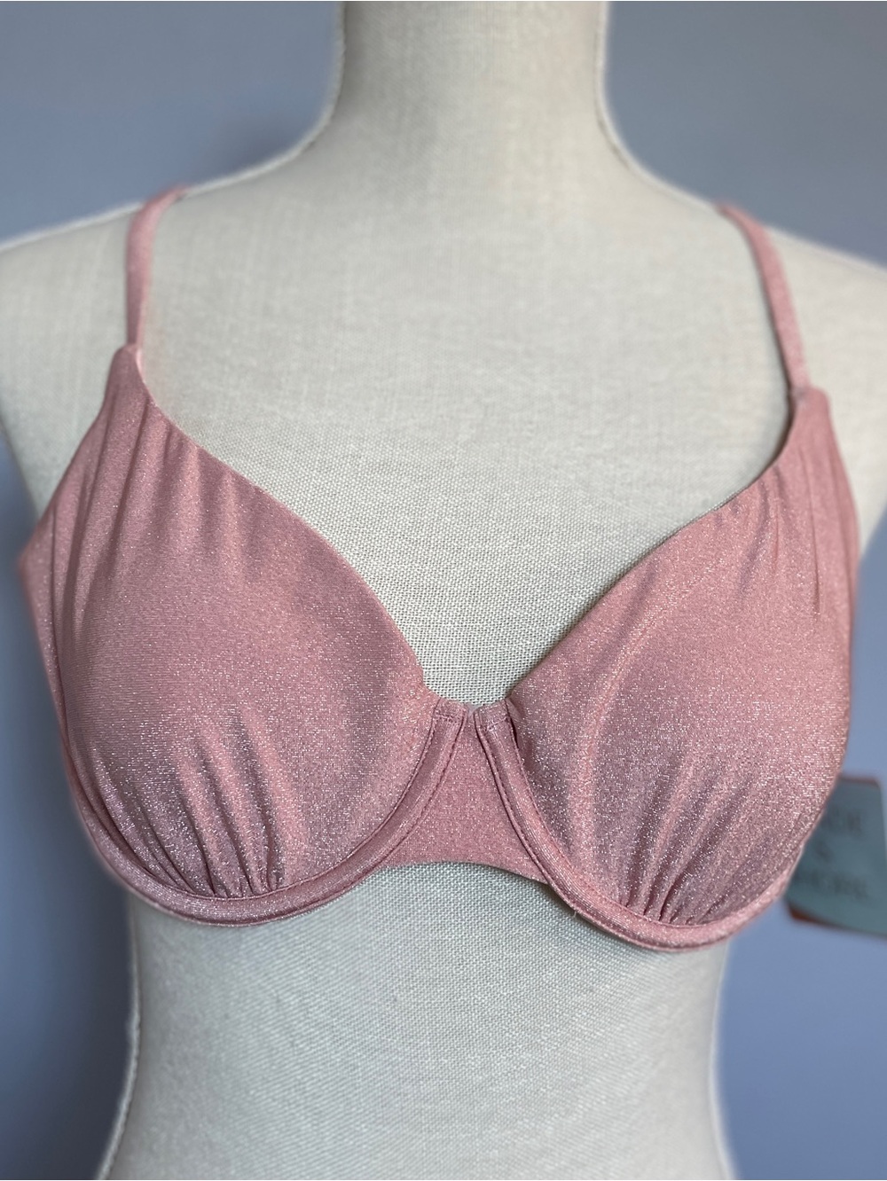 NWT Shade & Shore Swimsuit Underwire Shimmering Pink size L